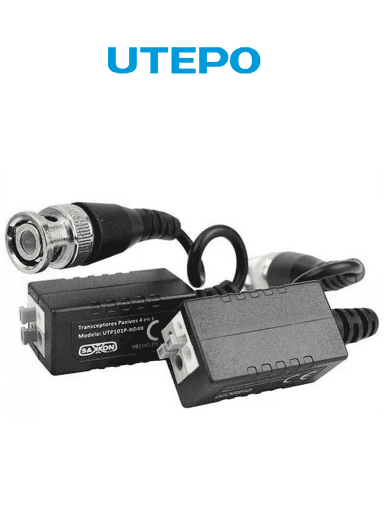 Transceptores Pasivos UTEPO UTP101PHD4B, 4MP a 200m, 1080P a 250m, 720P a 300m, CVI/HDCVI/TVI/AHD/CVBS, 2 Terminales Push