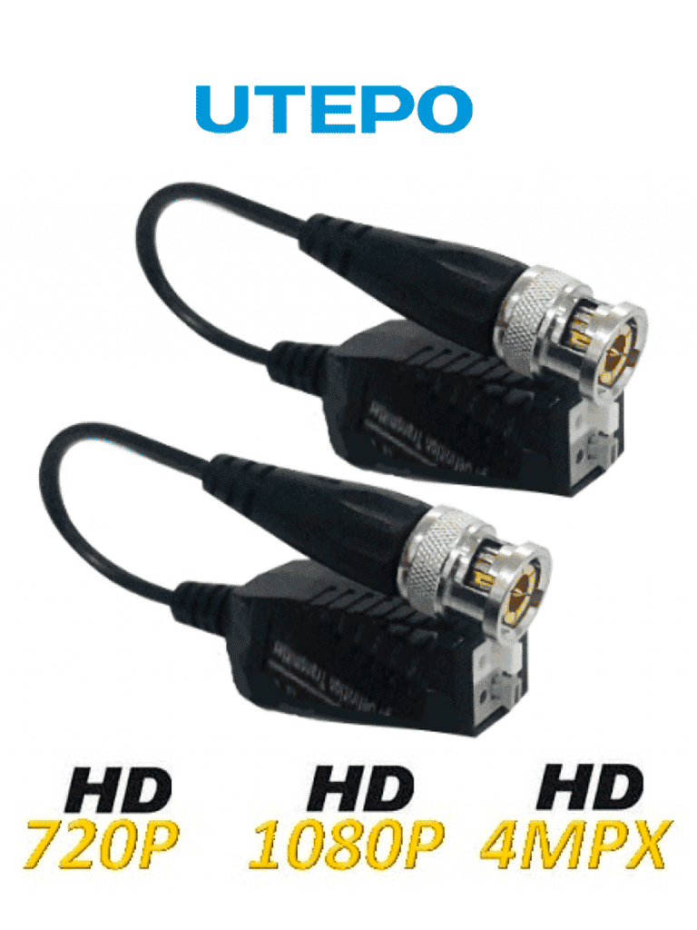 Paquete 16 pares transceptores pasivos UTEPO UTP101PHD416, HDCVI/HDTVI/AHD/CVBS, Alcance 250m/200m/150m