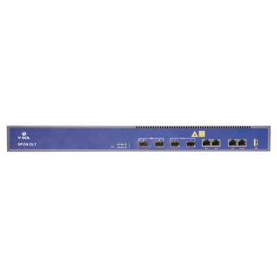 V1600-GT - OLT GPON / 2 Puertos PON / 4 Puertos Uplink / Hasta 256 ONUs / Alcance 20 km / Montaje en Rack