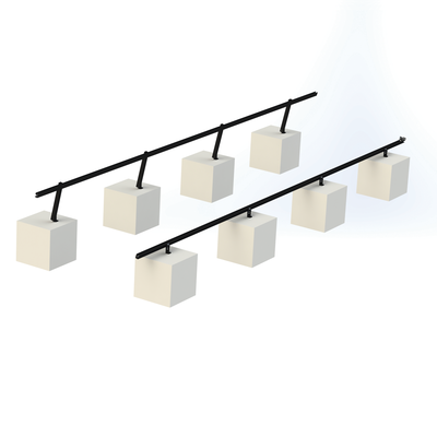 VEKTOR8BLK - Montaje para Panel Solar / Riel 8 de 5400mm (17.7 pies) / Módulos 30-35mm / Inclinación 20°-45° / Velocidad Viento 136km/h / Anodizado Negro