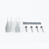 VEKTORMINI - Mini Riel de Aluminio para Módulos Solares / Techo Inclinado 0° / Anodizado / 35 mm / 2 Rieles + 4 Tornillos Autoperforantes