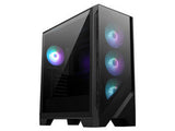 MSI MAG Forge 320R AIRFLOW carcasas ordenador Malla, Plástico Micro Torre PC Negro, Transparente