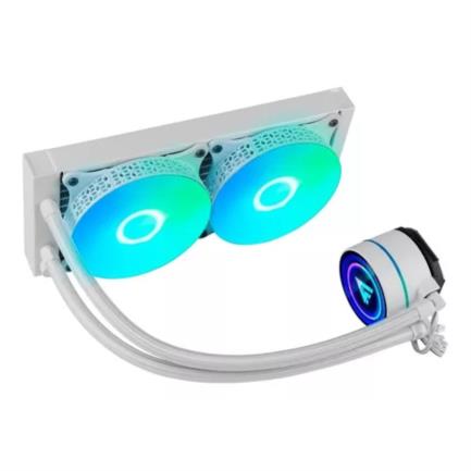 Enfriamiento Líquido Game Factor LQG600 240mm RGB TDP 250 2 Ventiladores 120mm 70 CFM Color Blanco