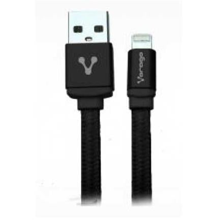 CABLE VORAGO CAB-119 NEGRO USB-APPLE LIGHTNING 1 METRO NEGRO