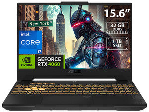 Laptop ASUS TUF Gaming F15: Intel Core i7 13620H, 32GB DDR5, SSD 1TB, 15.6" LED, GeForce RTX 4060, Windows 11 Home, Teclado Inglés