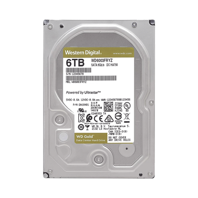 Western Digital Gold disco duro interno 6 TB 7200 RPM 256 MB 3.5" Serial ATA III