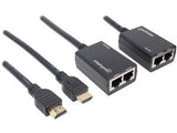 Manhattan Extensor de HDMI por Cat5e/Cat6 audio/vídeo extendedores Transmisor y receptor de red Cat5e, Cat6 30 m Si