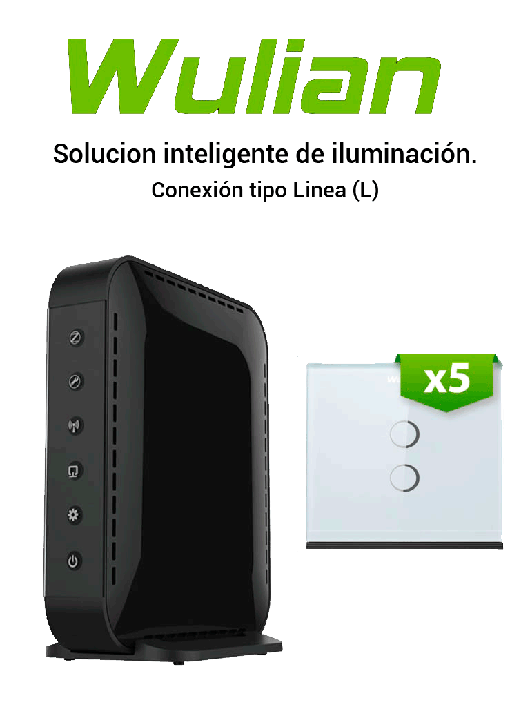 Paquete Control Iluminación 5 Apagadores Dobles Linea con Central Inteligente BV6IL5L