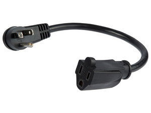 Cable de extensión de corriente en "L", NEMA 5-15, M-H, 30 cm, 3x14 AWG