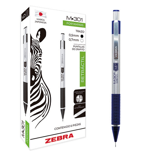 ZEBRA 601AZLFNC006 - Portaminas ZEBRA M-301 punto fino 0.5 mm