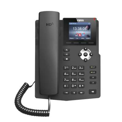 X3SP - Teléfono IP empresarial para 2 lineas SIP con pantalla LCD de 2.4 Pulgadas a color y conferencia de 3 vías, PoE
