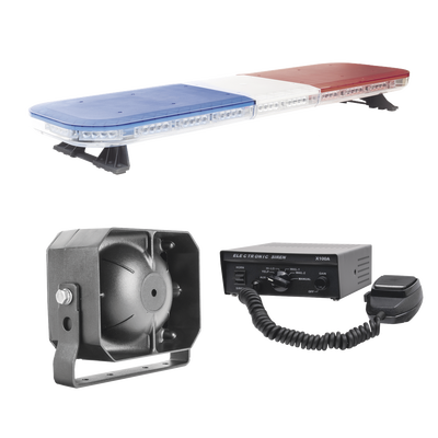X67RBKIT3 - Kit de Señalización para Seguridad Pública / Barra LED 88 Luces Hyperlux / Sirena 100W 6 Tonos / Bocina 100W 8 Ohms / IP65 / 13 Patrones de Destello