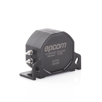 X70B - Alarma de Reversa Vehicular / 105±3 dB / 12-80 Vcc / IP67 / 70 mm / Soporte Universal