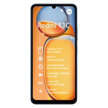 Smartphone Xiaomi Redmi 13C 6.74" 128GB/4GB Cámara 50MP/8MP MediaTek Android 13 Azul