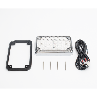 XLTE595RWV2 - Luz de Advertencia LED / 6 x 4 pulgadas / Bicolor Rojo/Claro / 66 LED / 12 VCC / 10 Patrones de Destello