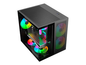 Gabinete Xzeal Cubo M-ATX/ITX Negro 3 Ventiladores ARGB