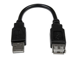 Cable de Extensión USB 2.0 (Macho-Hembra), 15cm, Transferencia de Datos hasta 480Mbps