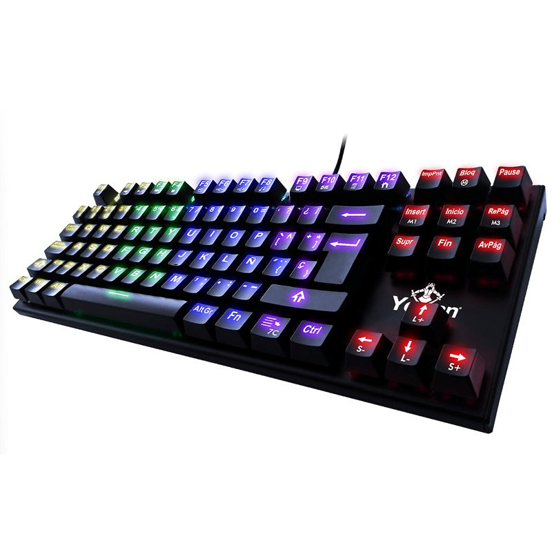 Teclado Gamer Yeyian YAT1804 Spark Serie 2000 Mecanic Switch Azul RGB, Anti-Ghosting, 104 Teclas, Retroiluminación LED
