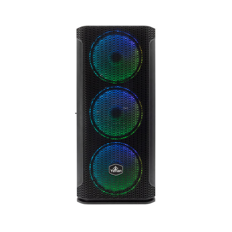 Gabinete Yeyian YGH-49703 Hollow 2500 ATX, 3 Ventiladores ARGB, Mesh, USB, Negro