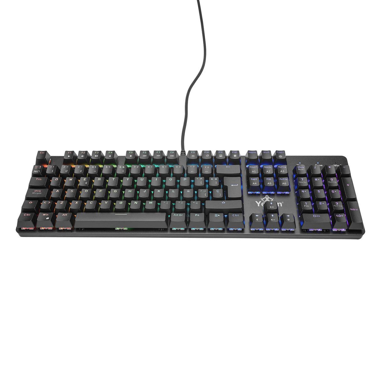 Teclado Gamer Yeyian Kusari Mecanic Switch RGB, Retroiluminación RGB, Anti-Ghosting, Layout Español