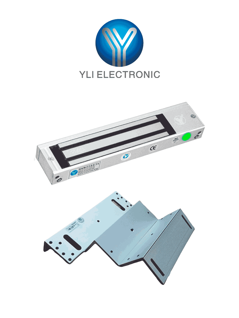 Cerradura Magnética YLI YM500NLEDPACK 500 kg 12V/24V DC LED Indicador MBK500NZL