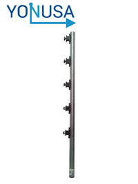 Poste de paso para cerco eléctrico YONUSA TUBOAP101 - Tubo 1.20 mts. con 5 aisladores instalados