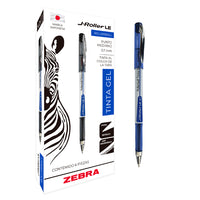 Bolígrafo Zebra J-Roller LE Punto Mediano 0.7mm Tinta Gel Color Azul C/6 Pzas