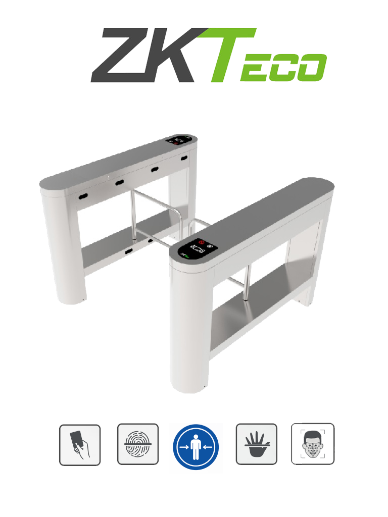 ZKTECO Barrera Peatonal PROENTRANCE SB01FP, 30 Personas/min, 104.5 cm, 2 Lectores Huella