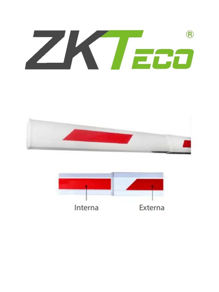 Brazo Telescópico ZKTECO YC45M 4.5m para Barrera CMP200, Extensión 2.6m, Aluminio