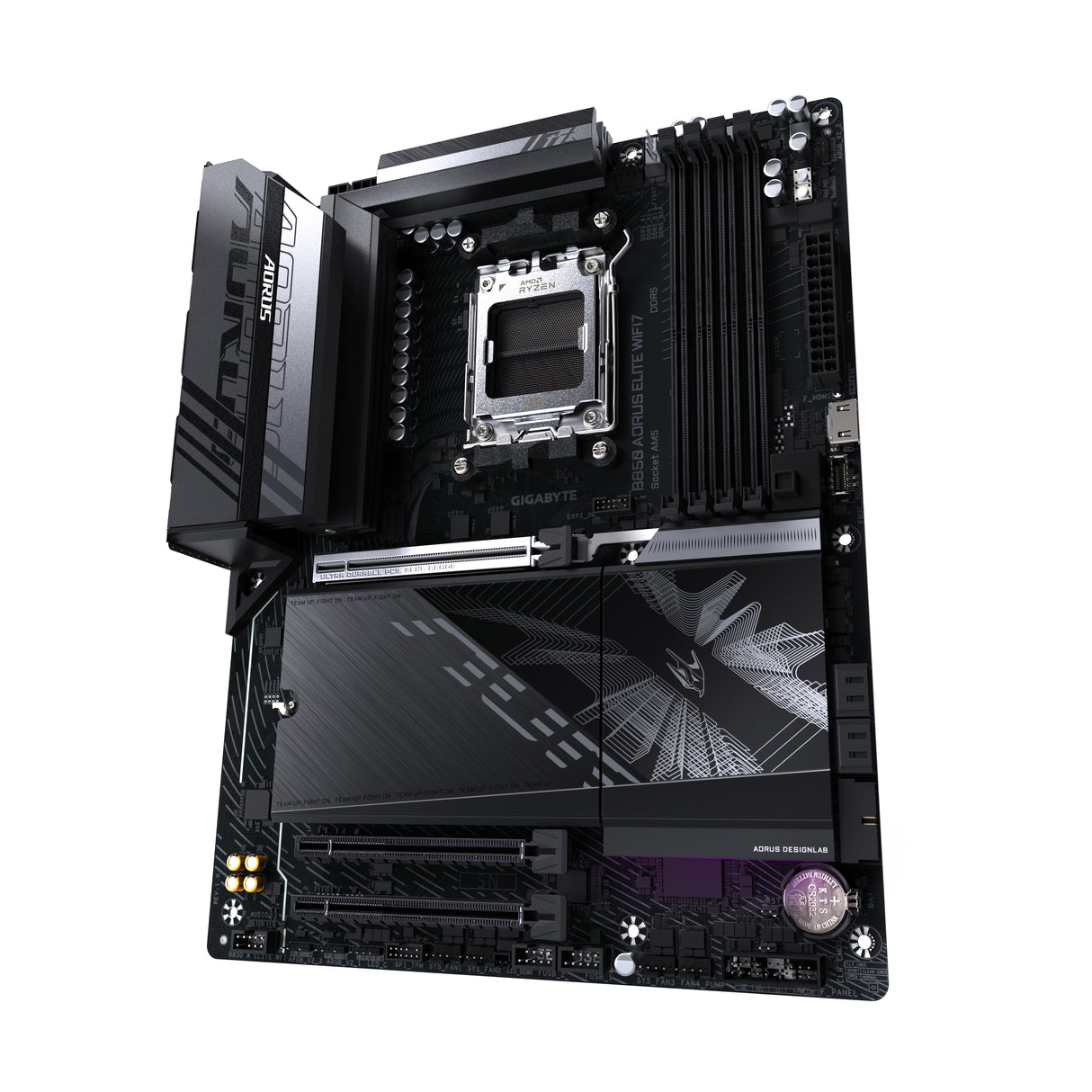 GIGABYTE B850 AORUS ELITE WIFI7 Placa Base - Procesadores AMD Ryzen Serie 9000, VRM digital de 14+2+2 fases, hasta 8200MHz DDR5 (OC), 1xPCIe 5.0 + 2xPCIe 4.0 M.2, LAN 2.5, WIFI 7, USB 3.2 Gen 2x2 placas base AMD Zócalo AM5 Zócalo AM5 DDR5-SDRAM