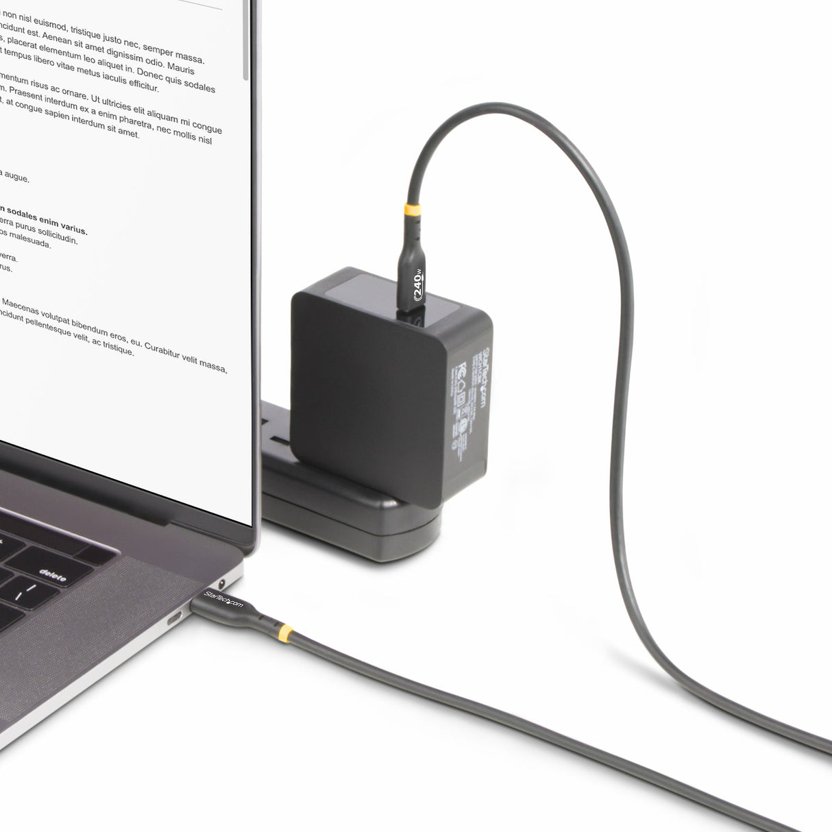 StarTech.com Cable de Carga USB-C de 2m - Cable USB Tipo C - Certificación USB-IF - PD de 240W EPR - Cable USB 2.0 USB-C