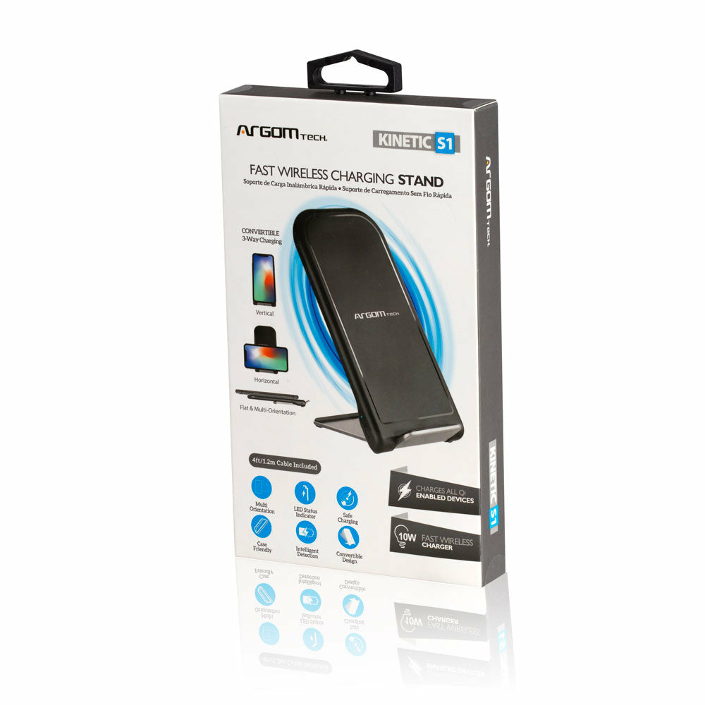 ArgomTech ARG-AC-0140BK cargador de dispositivo móvil Smartphone Negro USB Cargador inalámbrico Carg