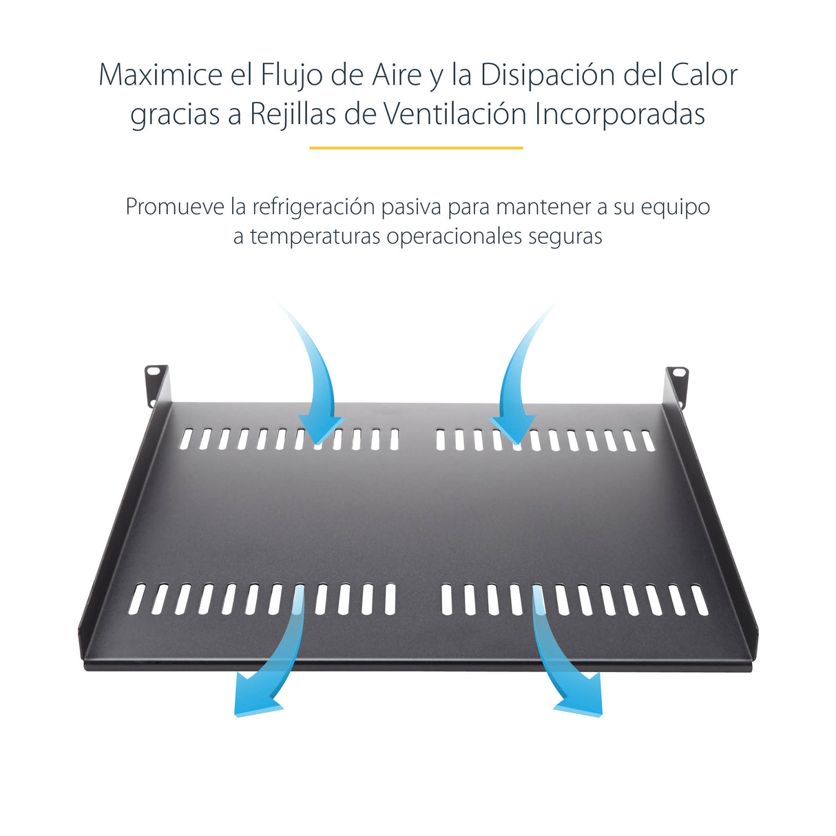 StarTech.com Estante Bandeja Ventilado Cantilever para Armario Rack de Servidores 2U Profundidad Fija - 22kg