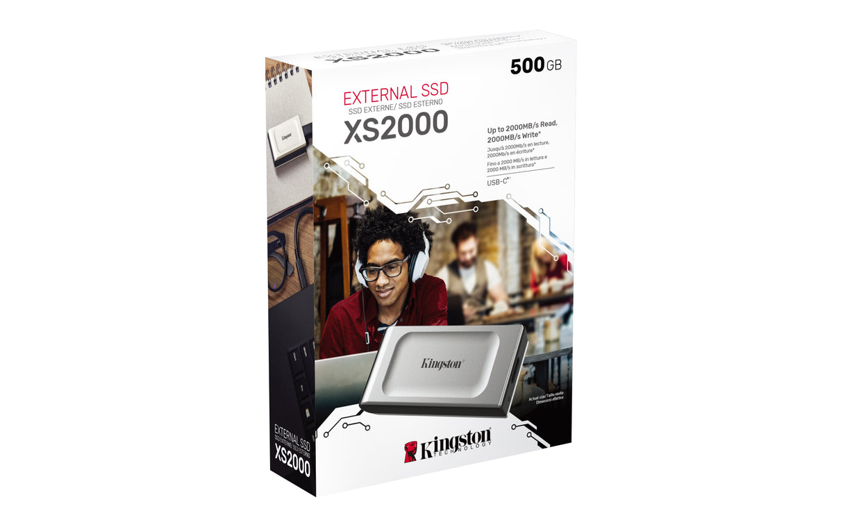 Kingston Technology 500G SSD portátil XS2000 unidades externas de estado sólido 3D NAND 500 GB 2000 MB/s 2000 MB/s