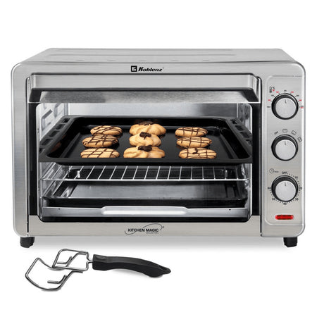 Horno Tostador Koblenz HKM-1500 S 32 L, 1500 W, Parrilla Giratoria, Acero Inox