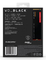 WD SSD Interno Black SN850X 4TB M.2 2280 NVMe, Lectura 7300MB/s, Escritura 6600MB/s, TBW 2400