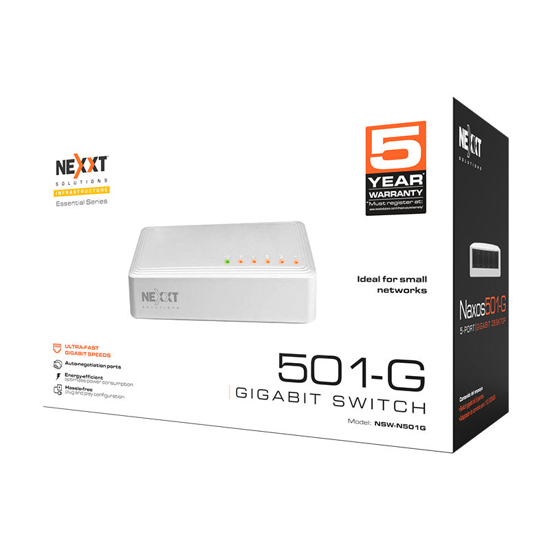 Nexxt Solutions NSW-N501G switch Gigabit Ethernet (10/100/1000) Blanco