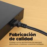 Manhattan Cable de alimentación C14 macho a C13 hembra, de monitor a CPU, 1,8 m, 10 A, negro, garantía de por vida Cable