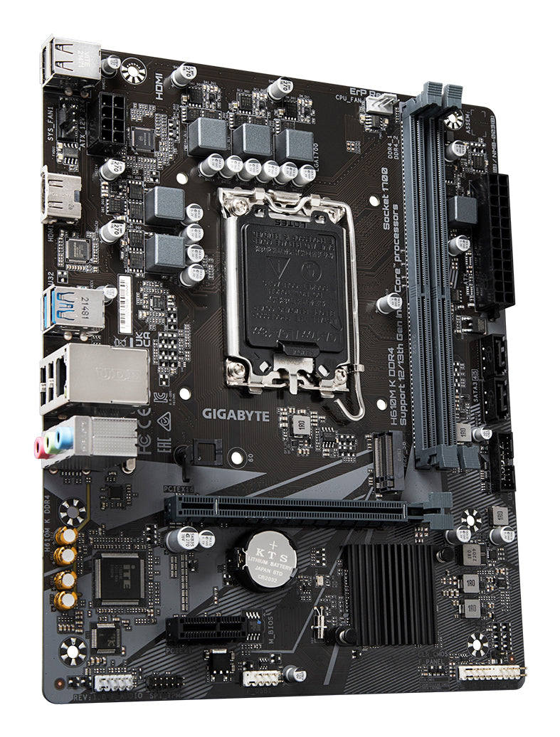 GIGABYTE H610M K DDR4 Placa base - Compatible con procesadores Intel Core 14th Gen CPUs, 3+1+1 Phases Hybrid Power Design, up to 3200MHz DDR4, 1xPCIe 3.0 M.2, GbE LAN, USB 3.2 Gen 1 placas base Intel LGA 1700 1 DDR4-SDRAM