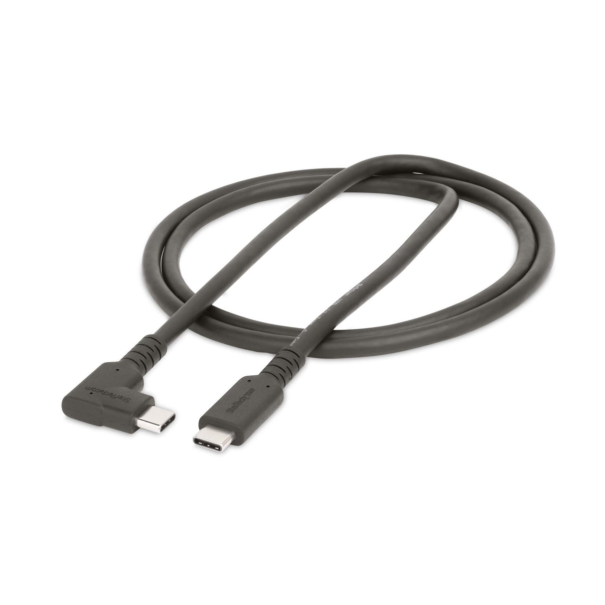 StarTech.com Cable USB-C de 1m - Acodado - USB 10 Gbps - Entrega de Alimentación de 100W (5A) - Modo Alt. de DP 8K 60 Hz