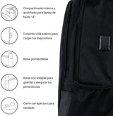 TechZone TZ21LBP04 maletín para laptop 39.6 cm (15.6") Mochila Negro, Tirante para hombro