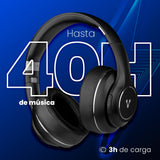 Vorago HPB-601-V2 auricular y casco Auriculares Inalámbrico Diadema Llamadas/Música USB Tipo C Bluet