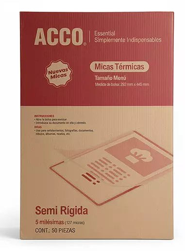 Mica térmica ACCO tamaño menú  5 milésim
