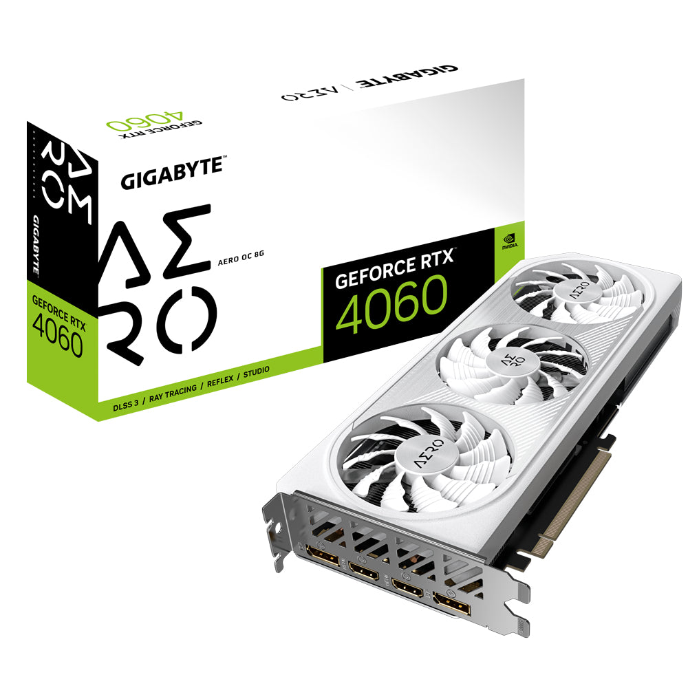 GIGABYTE GeForce RTX 4060 AERO OC 8G tarjetas gráficas Si 3072 NVIDIA GeForce RTX 4060