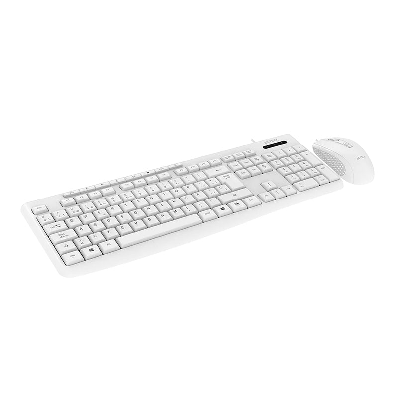 Acteck AC-941792 teclado Ratón incluido Hogar / Oficina USB QWERTY Español Blanco
