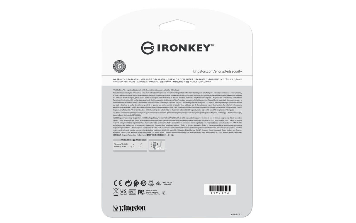 Kingston Technology IronKey Locker+ 50 Memoria Flash 16 GB USB tipo A 3.2 Gen 1 (3.1 Gen 1) 145 MB/s