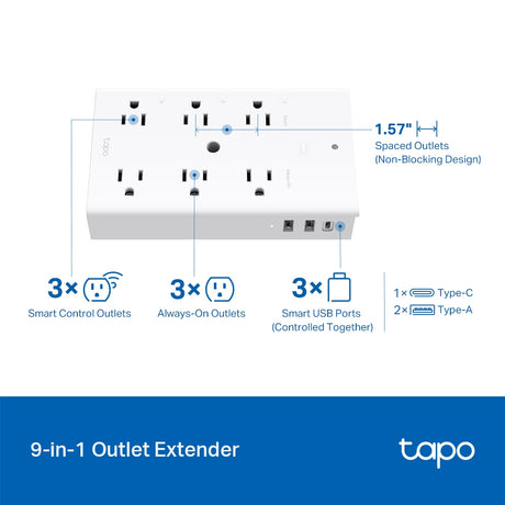 TP-Link TAPO P306 bases múltiples Interior Blanco Si 6 salidas AC