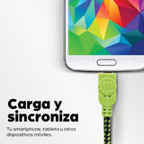 Manhattan Cable Micro-B USB de Alta Velocidad con recubrimiento textil Cable USB 2.0 USB A Micro-USB B Macho/Macho
