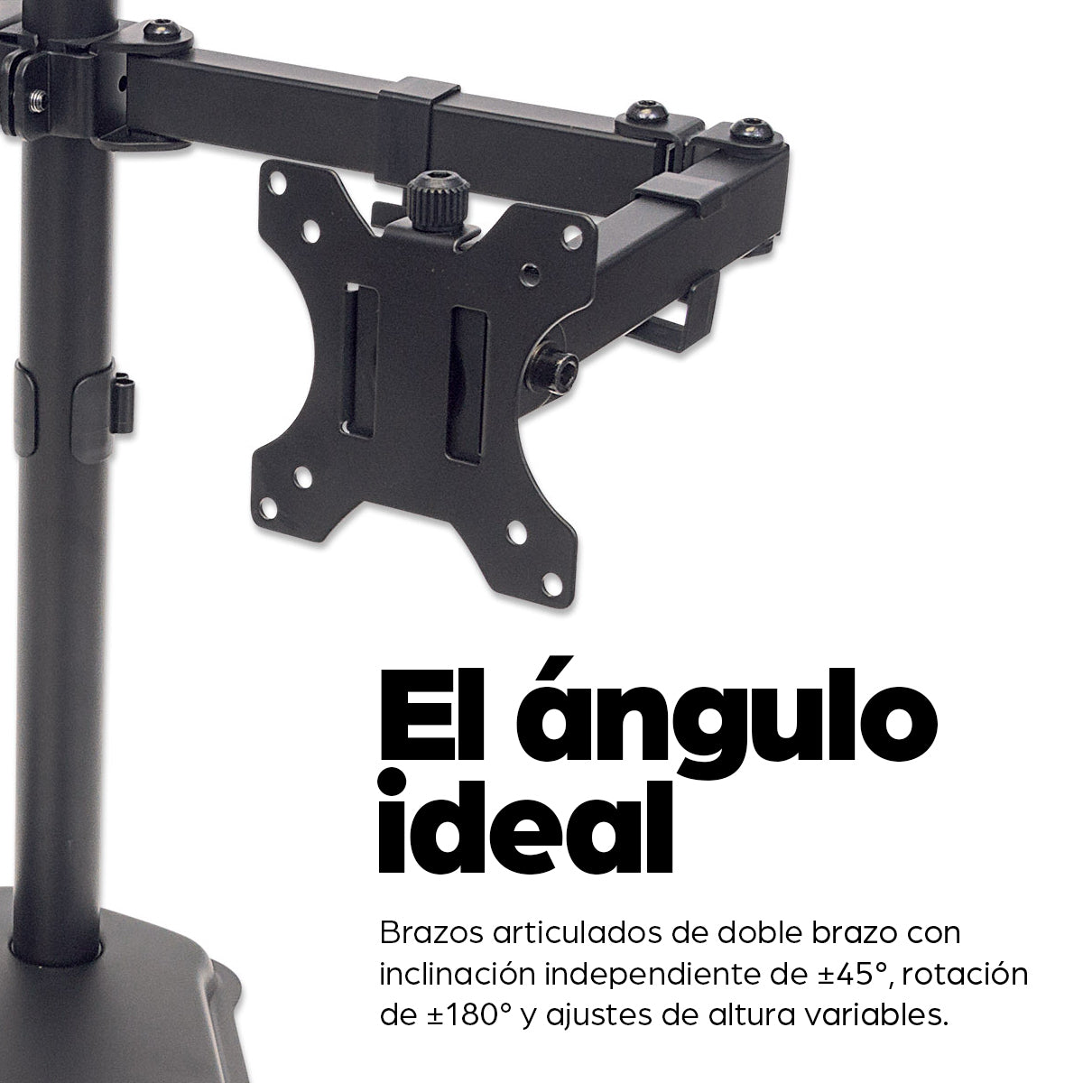 Manhattan Soporte doble de sobremesa para TV/monitores (Articulado), para pantallas de 10" a 27", montaje traseros tipo 