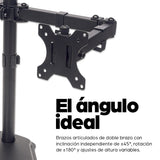 Manhattan Soporte doble de sobremesa para TV/monitores (Articulado), para pantallas de 10" a 27", montaje traseros tipo 